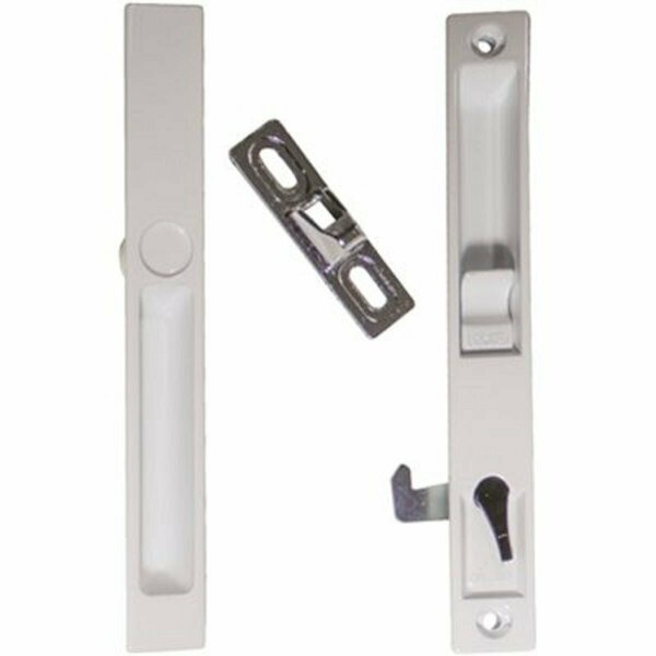 G.A.S. Hardware Sliding Glass Patio Door Handle Set, Flush Mount, Non-Keyed, S Cam, Nite-Lock, 6-5/8in Screw Holes DL-502-WHITE